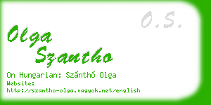 olga szantho business card
